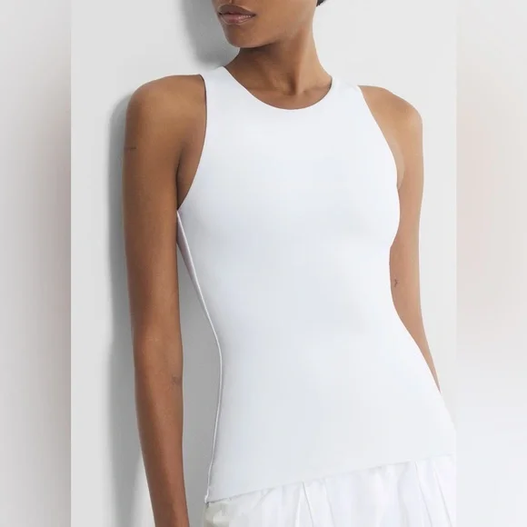 Aritzia Original Contour '90s Tank Body-hugging Scoopneck Blouse Top NWT White - Picture 5 of 9
